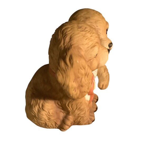 Vtg 1988 Homco Masterpiece Porcelain Figurine Two Cocker Spaniel Puppies Decor - Picture 2 of 5